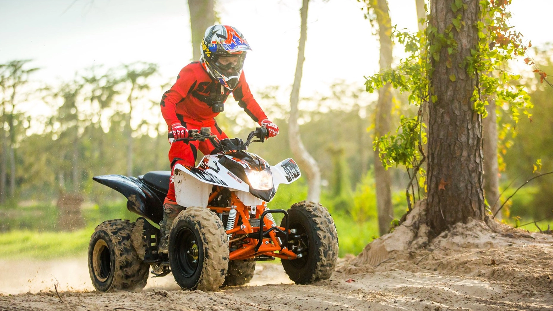 KAYO ATV in action – riding through the forest